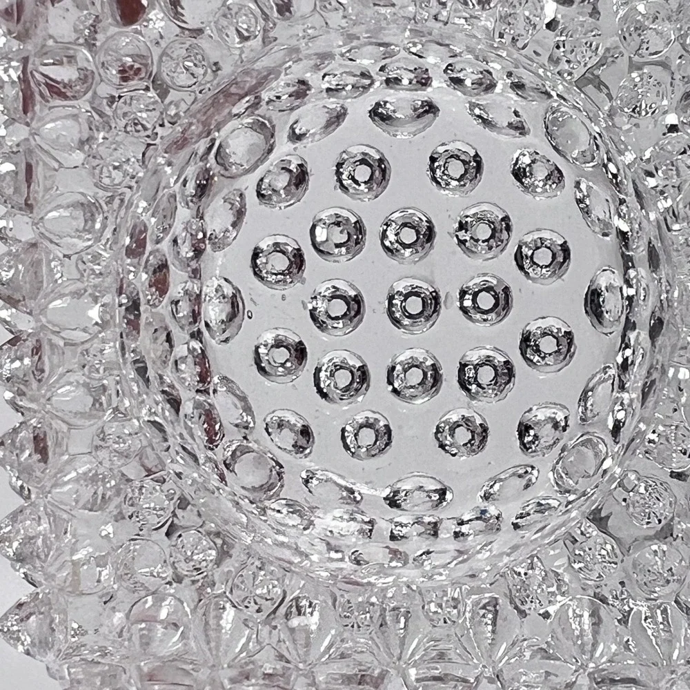 VTG Fenton Square Spiked Hobnail Tea Light Candle‎ Holder Salt Cellar Lot Of 3